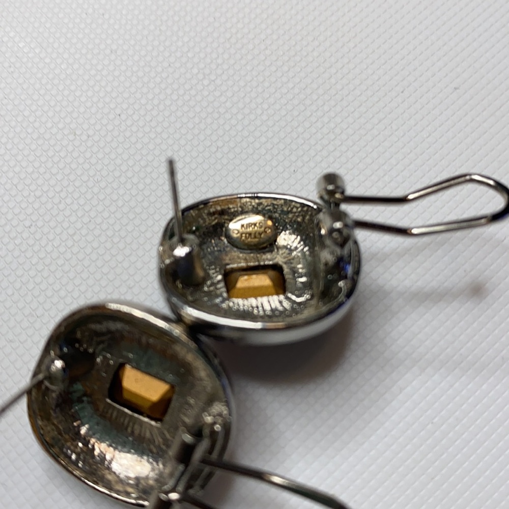 Kirk's Folly Silver Tone With Purple stone pierced Earrings - Picture 2 of 3